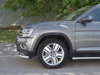 18 299 р. Защита переднего бампера (Ø63 мм, нержавейка) SLITKOFF  Volkswagen Teramont  CA1 (2016-2020) дорестайлинг  с доставкой в г. Керчь. Увеличить фотографию 3