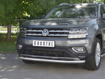 18 299 р. Защита переднего бампера (Ø63 мм, нержавейка) SLITKOFF  Volkswagen Teramont  CA1 (2016-2020) дорестайлинг  с доставкой в г. Керчь. Увеличить фотографию 4
