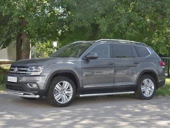 19 999 р. Защита переднего бампера (2 трубы Ø63 и 42 мм, нержавейка) SLITKOFF  Volkswagen Teramont  CA1 (2016-2020) дорестайлинг  с доставкой в г. Керчь. Увеличить фотографию 2