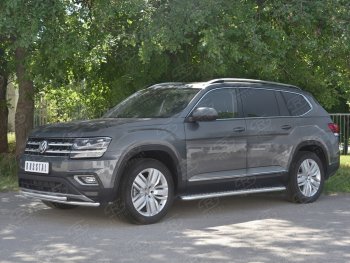 19 599 р. Защита переднего бампера (2 трубы Ø42 мм, нержавейка) SLITKOFF  Volkswagen Teramont  CA1 (2016-2020) дорестайлинг  с доставкой в г. Керчь. Увеличить фотографию 2