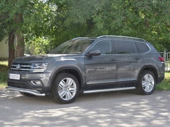 18 849 р. Защита переднего бампера (Ø63 мм волна, нержавейка) SLITKOFF  Volkswagen Teramont  CA1 (2016-2020) дорестайлинг  с доставкой в г. Керчь. Увеличить фотографию 2