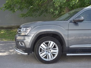 23 999 р. Защита переднего бампера (2 трубы Ø63 и 42 мм, нержавейка) SLITKOFF  Volkswagen Teramont  CA1 (2016-2020) дорестайлинг  с доставкой в г. Керчь. Увеличить фотографию 3