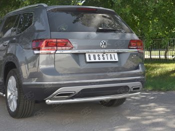 15 249 р. Защита заднего бампера (Ø63 мм, нержавейка) SLITKOFF  Volkswagen Teramont  CA1 (2016-2020) дорестайлинг  с доставкой в г. Керчь. Увеличить фотографию 4