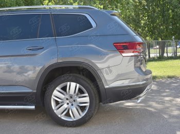 11 599 р. Защита заднего бампера (Ø75х42 мм, нержавейка) Russtal Volkswagen Teramont CA1 дорестайлинг (2016-2020)  с доставкой в г. Керчь. Увеличить фотографию 3