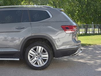 24 649 р. Защита заднего бампера (Ø42 мм, волна+зубы, нержавейка) SLITKOFF Volkswagen Teramont CA1 дорестайлинг (2016-2020)  с доставкой в г. Керчь. Увеличить фотографию 3
