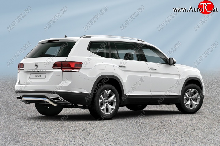 14 899 р. Защита заднего бампера Slitkoff (Ø 57 мм, скоба)  Volkswagen Teramont  CA1 (2016-2020) дорестайлинг (Нержавеющая сталь)  с доставкой в г. Керчь