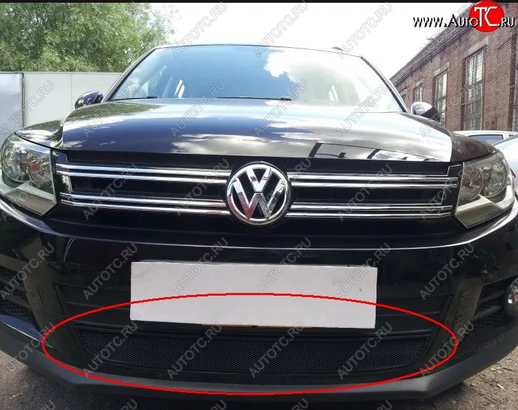 2 699 р. Защитная решётка в воздуховод автомобиля Russtal (черная) Volkswagen Tiguan Mk2 дорестайлинг (2016-2020)  с доставкой в г. Керчь