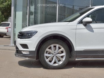 15 549 р. Защита переднего бампера (Ø42 мм, нержавейка, NOT OFF ROAD) SLITKOFF Volkswagen Tiguan Mk2 дорестайлинг (2016-2020)  с доставкой в г. Керчь. Увеличить фотографию 2
