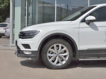 17 399 р. Защита переднего бампера (2 трубы Ø42 мм, нержавейка, NOT OFF ROAD) SLITKOFF Volkswagen Tiguan Mk2 дорестайлинг (2016-2020)  с доставкой в г. Керчь. Увеличить фотографию 4