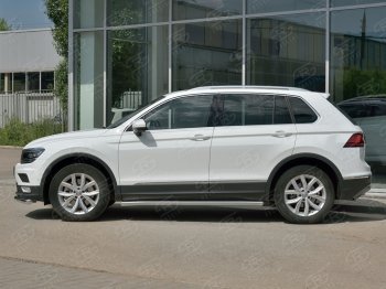 19 999 р. Защита порогов из круглой трубы диаметром 63 мм SLITKOFF v3 Volkswagen Tiguan Mk2 дорестайлинг (2016-2020)  с доставкой в г. Керчь. Увеличить фотографию 3