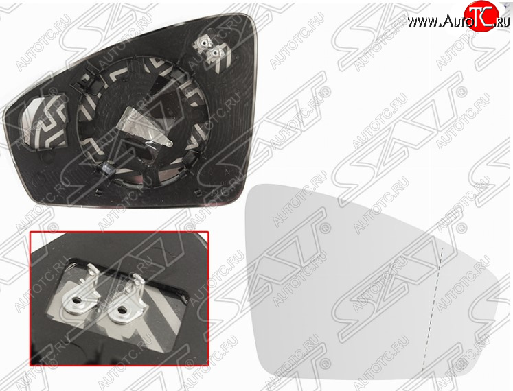 729 р. Правое полотно зеркала SAT (асферическое с обогревом)  Volkswagen Tiguan  Mk2 (2016-2022) дорестайлинг, рестайлинг  с доставкой в г. Керчь