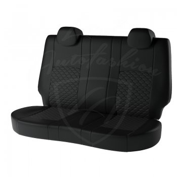7 599 р. Чехлы для сидений (со столом) Lord Autofashion Турин Соты (экокожа)  Volkswagen Tiguan  Mk2 (2016-2022) дорестайлинг, рестайлинг (Чёрный, вставка чёрная, строчка чёрная)  с доставкой в г. Керчь. Увеличить фотографию 2