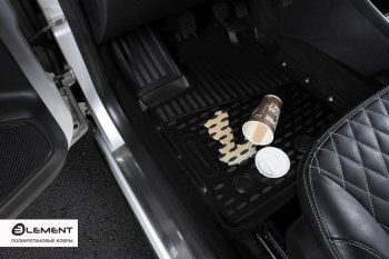 2 799 р. Комплект ковриков салона Element (полиуретан) 5 дверей Volkswagen Tiguan Mk2 дорестайлинг (2016-2020) (Черные)  с доставкой в г. Керчь. Увеличить фотографию 2