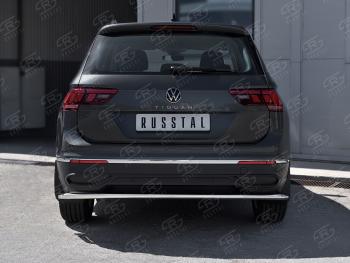 14 399 р. Защита заднего бампера (Ø42 мм, нержавейка, NOT R-LINE) SLITKOFF  Volkswagen Tiguan  Mk2 (2020-2022) рестайлинг  с доставкой в г. Керчь. Увеличить фотографию 2