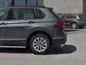 16 399 р. Защита заднего бампера (Ø63 и 42 мм, нержавейка, NOT R-LINE) SLITKOFF  Volkswagen Tiguan  Mk2 (2020-2022) рестайлинг  с доставкой в г. Керчь. Увеличить фотографию 3