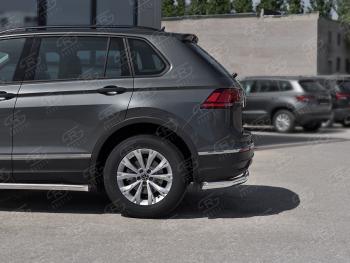16 349 р. Защита заднего бампера (Ø63 мм, нержавейка, NOT R-LINE) SLITKOFF  Volkswagen Tiguan  Mk2 (2020-2022) рестайлинг  с доставкой в г. Керчь. Увеличить фотографию 3