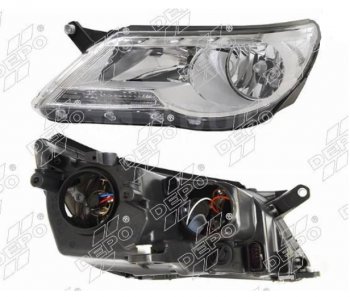 Левая фара (с электрокорректором) DEPO Volkswagen Tiguan  NF (2006-2011) дорестайлинг