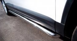 12 299 р. Защита порогов из круглой трубы диаметром 63 мм (Track & Field) Russtal Volkswagen Tiguan NF рестайлинг (2011-2017) (Защита порогов с со скосами на торцах (вариант 1))  с доставкой в г. Керчь. Увеличить фотографию 3