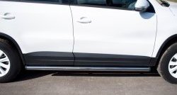 12 299 р. Защита порогов из круглой трубы диаметром 63 мм (Track & Field) Russtal Volkswagen Tiguan NF рестайлинг (2011-2017) (Защита порогов с со скосами на торцах (вариант 1))  с доставкой в г. Керчь. Увеличить фотографию 7