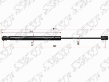 Газовый упор крышки багажника SAT Volkswagen Tiguan  NF (2006-2017) дорестайлинг, рестайлинг