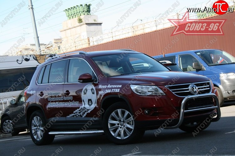 13 229 р. Защита переднего бампера Souz-96 (d60) Volkswagen Tiguan NF дорестайлинг (2006-2011)  с доставкой в г. Керчь