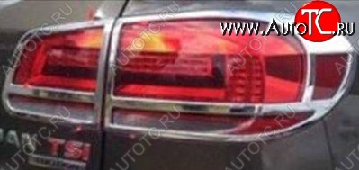4 749 р. Накладки на фонари (рестайлинг) СТ v2 Volkswagen Tiguan NF рестайлинг (2011-2017) (Неокрашенные)  с доставкой в г. Керчь