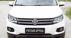 669 р. Реснички на фары RA Volkswagen Tiguan NF рестайлинг (2011-2017) (Неокрашенные)  с доставкой в г. Керчь. Увеличить фотографию 2