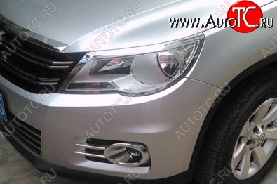 4 749 р. Реснички на фары CT Volkswagen Tiguan NF рестайлинг (2011-2017) (Неокрашенные)  с доставкой в г. Керчь