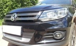 1 539 р. Сетка на бампер Sport&Style Russtal (хром) Volkswagen Tiguan NF рестайлинг (2011-2017)  с доставкой в г. Керчь. Увеличить фотографию 3