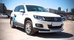 18 449 р. Защита переднего бампера (2 трубыØ63 мм, нержавейка) SLITKOFF Volkswagen Tiguan NF рестайлинг (2011-2017)  с доставкой в г. Керчь. Увеличить фотографию 3