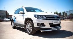 15 999 р. Защита переднего бампера (2 трубыØ76 и 42 мм, нержавейка) SLITKOFF Volkswagen Tiguan NF рестайлинг (2011-2017)  с доставкой в г. Керчь. Увеличить фотографию 3