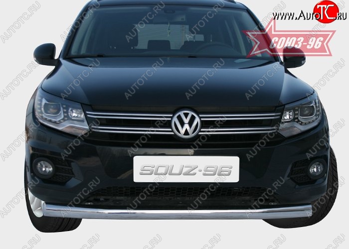 16 064 р. Защита переднего бампера одинарная Souz-96 (d76) Volkswagen Tiguan NF рестайлинг (2011-2017)  с доставкой в г. Керчь