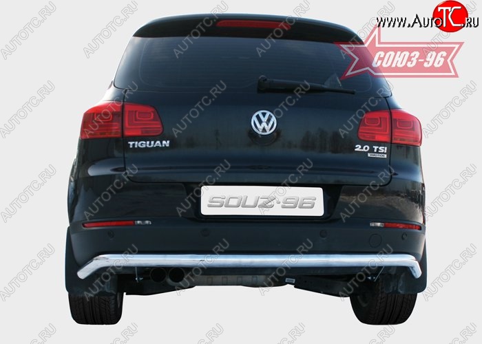 15 614 р. Защита заднего бампера Souz-96 (d60) Volkswagen Tiguan NF рестайлинг (2011-2017)  с доставкой в г. Керчь