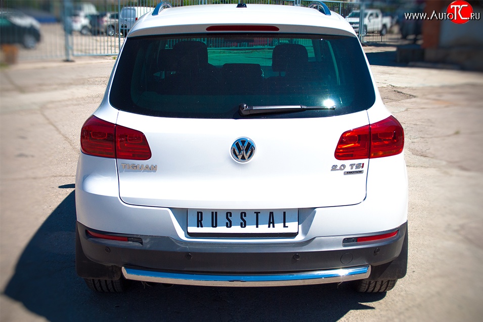 16 699 р. Одинарная защита заднего бампера из трубы диаметром 63 мм (Sport & Style) SLITKOFF  Volkswagen Tiguan  NF (2011-2017) рестайлинг  с доставкой в г. Керчь