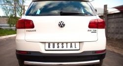 16 699 р. Одинарная защита заднего бампера из трубы диаметром 63 мм (Track & Field) SLITKOFF  Volkswagen Tiguan  NF (2011-2017) рестайлинг  с доставкой в г. Керчь. Увеличить фотографию 4