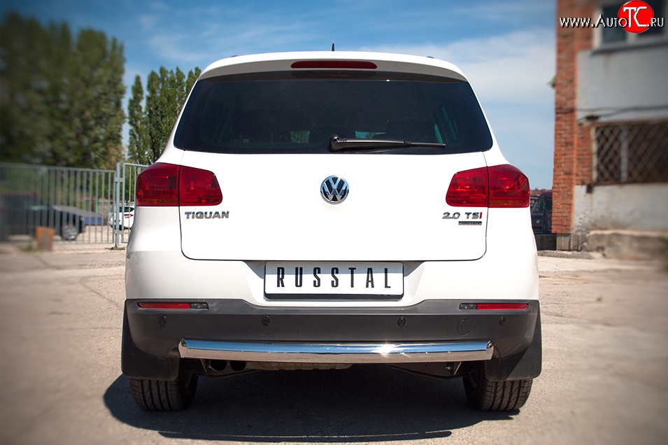 16 999 р. Одинарная защита заднего бампера из трубы диаметром 76 мм (Sport & Style) SLITKOFF  Volkswagen Tiguan  NF (2011-2017) рестайлинг  с доставкой в г. Керчь