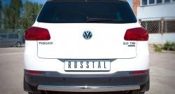 11 599 р. Защита заднего бампера (Ø75х42 мм, нержавейка, Sport& Style) Russtal Volkswagen Tiguan NF рестайлинг (2011-2017)  с доставкой в г. Керчь. Увеличить фотографию 2