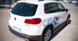 Защита заднего бампера (Ø75х42 мм, нержавейка, Sport& Style) Russtal Volkswagen Tiguan NF рестайлинг (2011-2017)