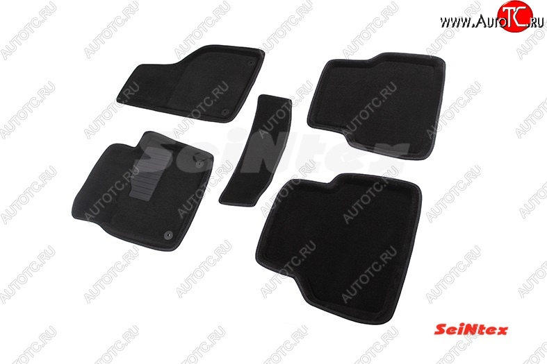 5 899 р. Комплект 3D ковриков в салон Seintex  Volkswagen Tiguan  NF (2011-2017) рестайлинг (Чёрный)  с доставкой в г. Керчь