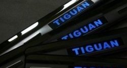 5 349 р. Накладки на порожки автомобиля СТ Volkswagen Tiguan NF рестайлинг (2011-2017)  с доставкой в г. Керчь. Увеличить фотографию 2