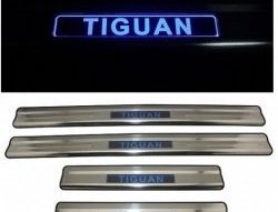 5 349 р. Накладки на порожки автомобиля СТ Volkswagen Tiguan NF рестайлинг (2011-2017)  с доставкой в г. Керчь. Увеличить фотографию 3