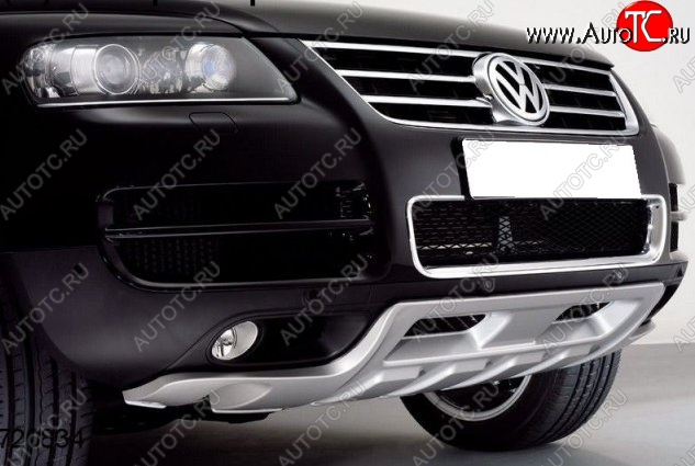 8 349 р. Накладка на передний бампер King Kong v2 Volkswagen Touareg GP дорестайлинг (2002-2007) (Неокрашенная)  с доставкой в г. Керчь