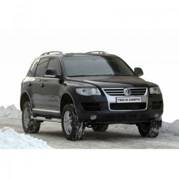 Защита порогов ТехноСфера (Техно Сфера) (нержавейка, с проступью, d76 mm) Volkswagen Touareg  GP (2002-2007) дорестайлинг