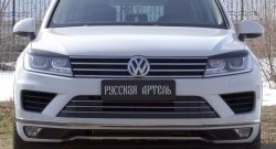 1 029 р. Реснички на фары RA Volkswagen Touareg 2 NF рестайлинг (2014-2018) (Неокрашенные)  с доставкой в г. Керчь. Увеличить фотографию 3