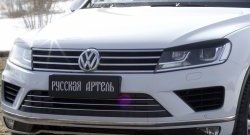 1 029 р. Реснички на фары RA Volkswagen Touareg 2 NF рестайлинг (2014-2018) (Неокрашенные)  с доставкой в г. Керчь. Увеличить фотографию 4