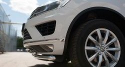 26 099 р. Защита переднего бампера (2 трубыØ63 и 42 мм, нержавейка) SLITKOFF Volkswagen Touareg NF рестайлинг (2014-2018)  с доставкой в г. Керчь. Увеличить фотографию 3