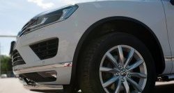 19 999 р. Защита переднего бампера (2 трубыØ75х42 мм, нержавейка) Russtal Volkswagen Touareg NF рестайлинг (2014-2018)  с доставкой в г. Керчь. Увеличить фотографию 3
