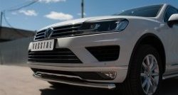 19 299 р. Одинарная защита переднего бампера диаметром 63 мм SLITKOFF Volkswagen Touareg NF рестайлинг (2014-2018)  с доставкой в г. Керчь. Увеличить фотографию 2