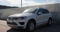13 999 р. Защита переднего бампера (Ø75х42 мм, нержавейка) Russtal Volkswagen Touareg NF рестайлинг (2014-2018)  с доставкой в г. Керчь. Увеличить фотографию 4