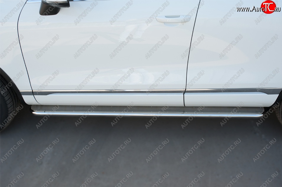 38 999 р. Широкая защита порогов с трубой d42 мм SLITKOFF v3 Volkswagen Touareg NF рестайлинг (2014-2018)  с доставкой в г. Керчь
